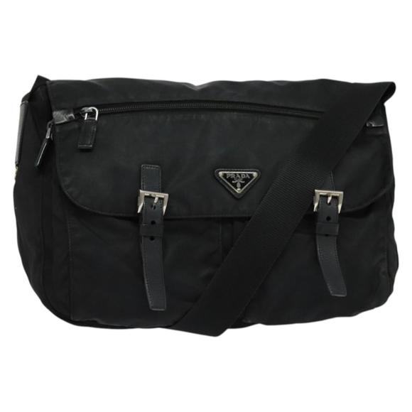 PRADA Shoulder Bag Nylon Black Silver Auth mr1472 - Picture 1 of 16